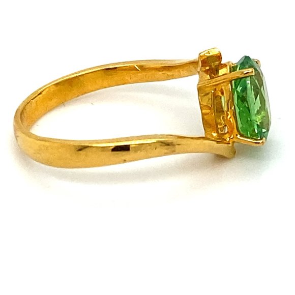 Tsavorite 1.78ct Solid 22K Yellow Gold Ring - Picture 3 of 7